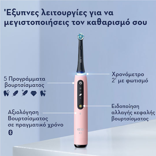 Oral-B IO Series 5 Elektrische Zahnbürste mit Drucksensor und Reisetasche Pink