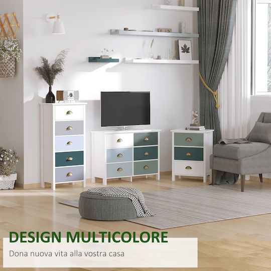 Comoda pentru Dormitor Lemnoasă Πολύχρωμο Μπλε 45x30x95.4buc