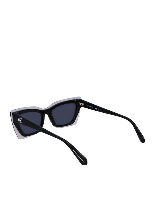 Calvin Klein Women's Sunglasses with Black Plastic Frame and Black Lens