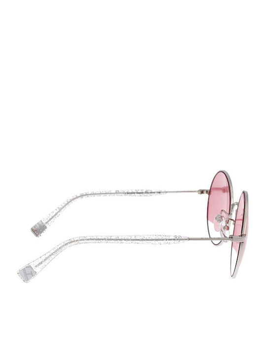 Furla Women's Sunglasses with Gold Metal Frame and Pink Lens