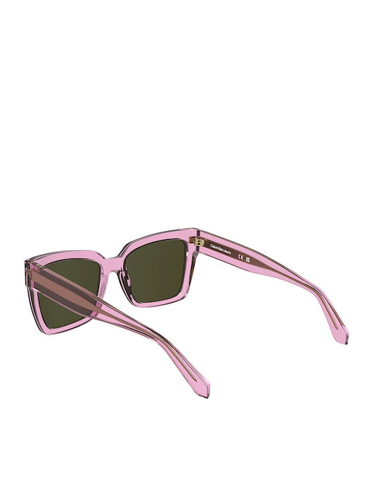 Calvin Klein Women's Sunglasses with Green Plastic Frame and Green Lens CKJ24606S 661