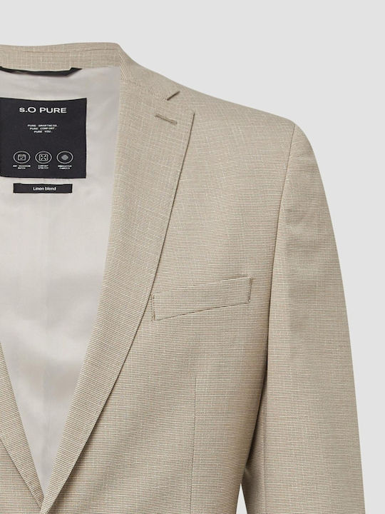 Black Label Sacou bărbați cu croială strâmtă Light Brown