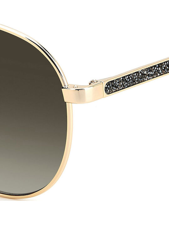 Jimmy Choo Women's Sunglasses with Gold Metallic Frame and Brown Gradient Lenses Jimena S 06J HA