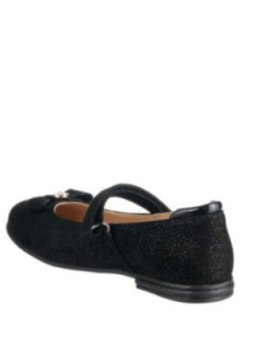 Kids Ballerinas with Adjustable Metal Clasp Black