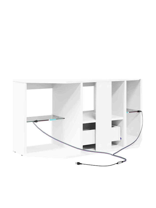 TV-Ständer mit LED-Beleuchtung Weiß M100xT40xH50cm