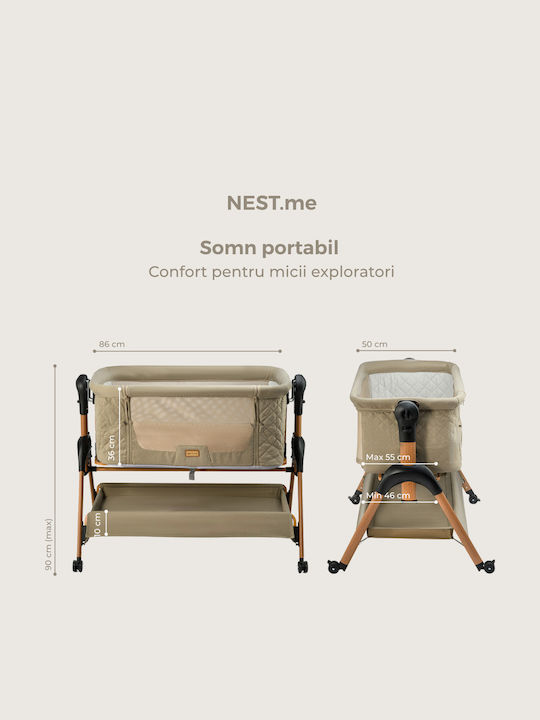 ONINO Cradle-Park with Mattress and Wheels Brown