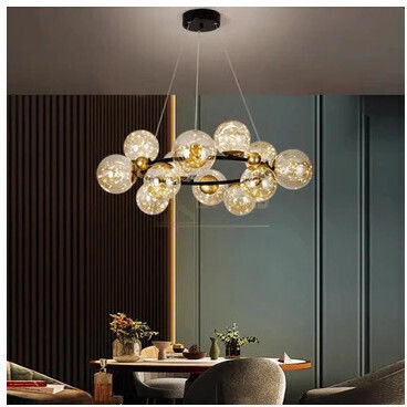 Lightplanet Lustră Transparent LED cu Alb Cald Lumină 80x80cm.