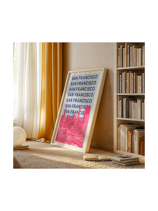 Poster San Francisco Pop Art Pst25516 21cm X 30cm Λευκό Κάδρο Pvc