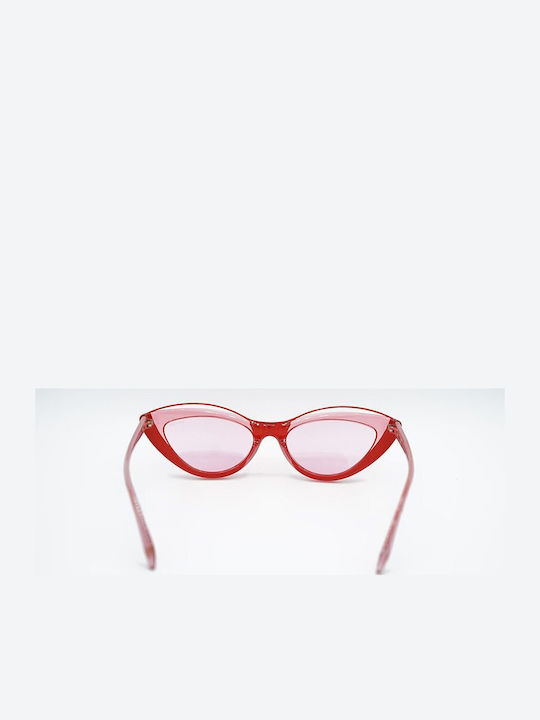 Police Damen Sonnenbrille mit Rot Kunststoff Gestell und Rosa Linse SPL937 0AA3
