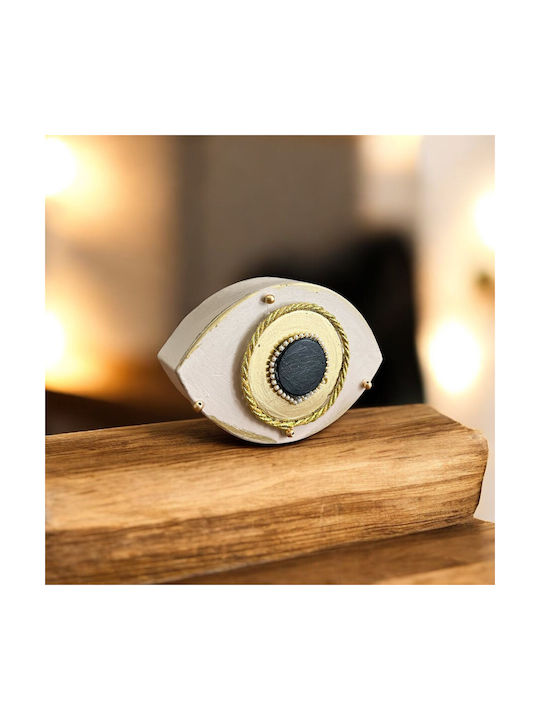 Lucrat manual Amulet Ochi Alb 1buc