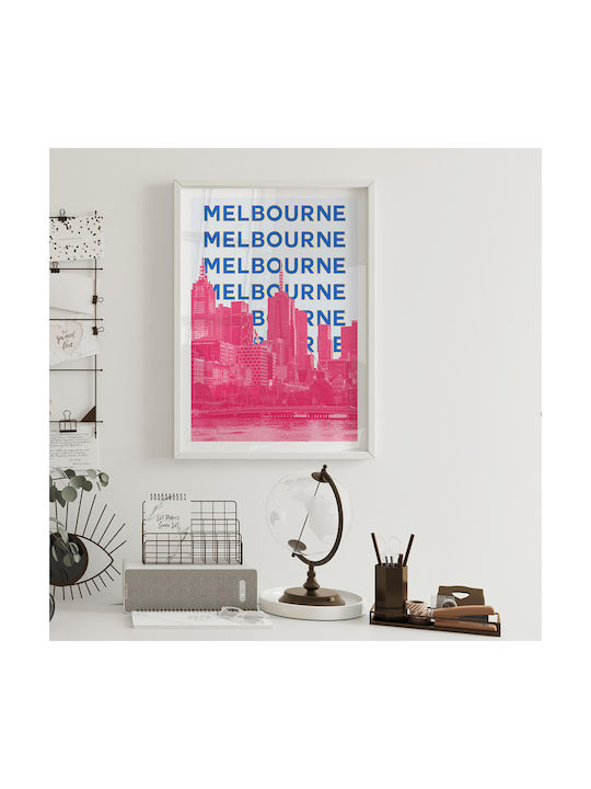 Poster Melbourne Pop Art Pst25511 30cm X 40cm Black Wooden Frame