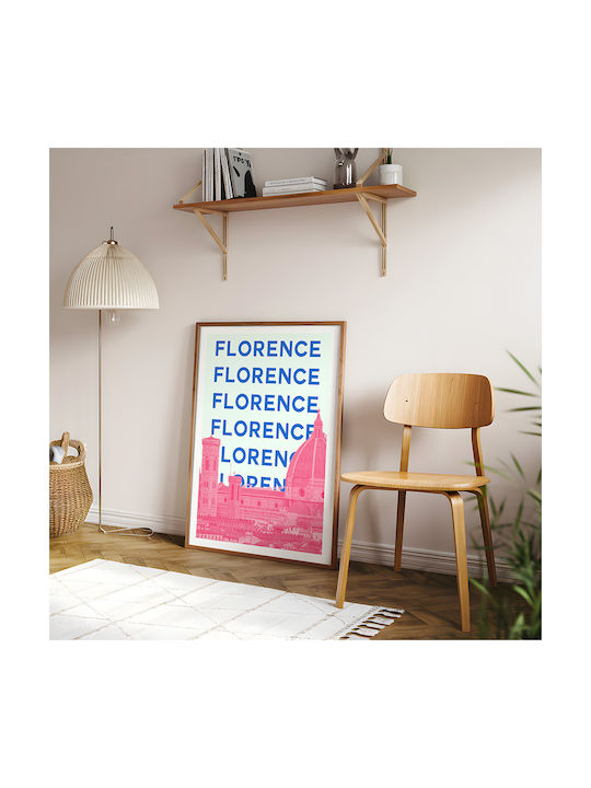 Poster Florence Pop Art Pst25515 50cm X 70cm White Wooden Frame