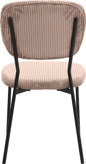Kevin Dining Room Fabric Chair Mocha - Black 48x51x87cm