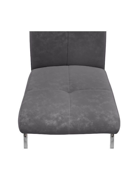 Alma Dining Room Artificial Leather Chair Grey 42x53x97cm
