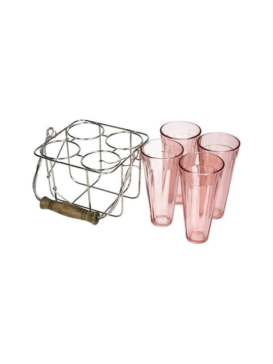 Selected by Pragmatic Set of Glasses White Wine / Liqueur/Ouzo / Coffee/Freddo made of Glass in Orange Color 4pcs