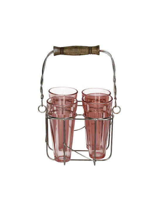 Selected by Pragmatic Set of Glasses White Wine / Liqueur/Ouzo / Coffee/Freddo made of Glass in Orange Color 4pcs