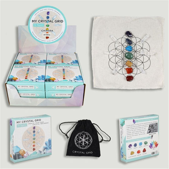 Crystal Grid Ημιπολύτιμους Λίθους Στα Χρώματα Επτά Chakra