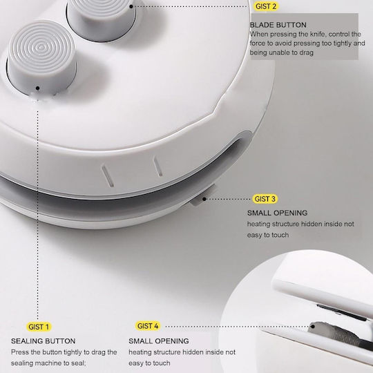 Mini Rechargeable Food Bag Sealing Device White