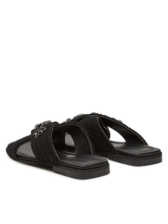 Flache Sandalen für Damen in Schwarz Farbe