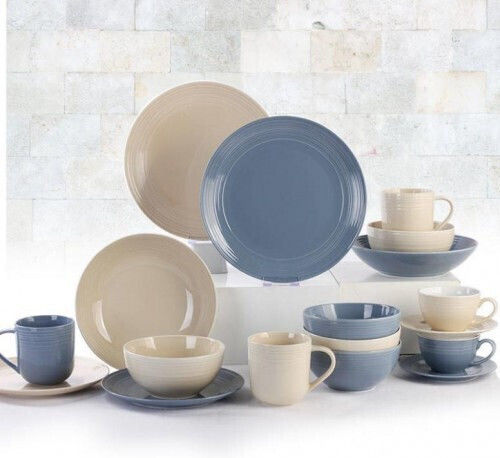 Cryspo Trio Jasper Gray Porcelain Dinnerware Set 18pcs