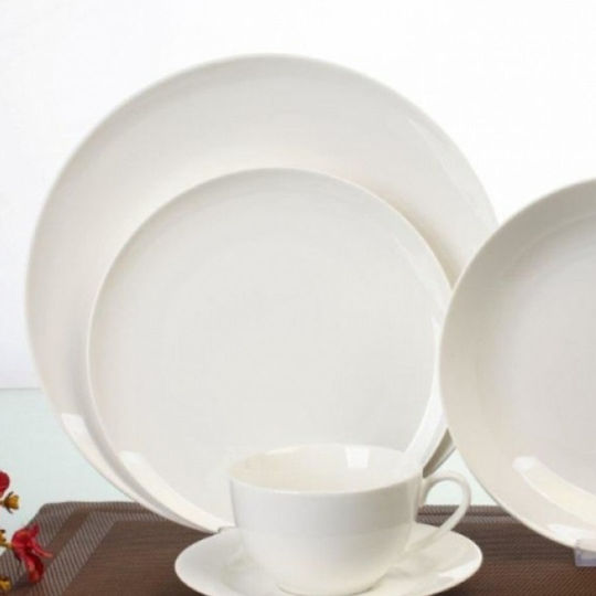 Cryspo Trio Silk Pure White Porcelain Dinnerware Set 20pcs