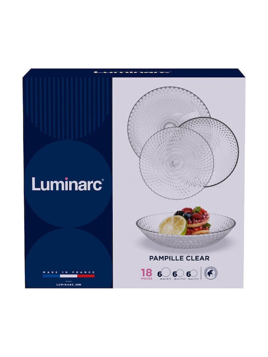 Luminarc Pampille Geschirrset aus Porzellan Transparent 18Stück