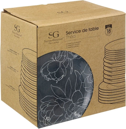 Secret de Gourmet Thea Geschirrset aus Porzellan Gray 18Stück