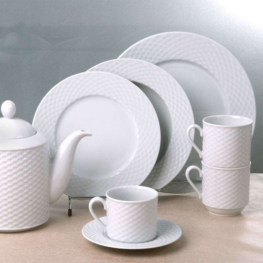 Cryspo Trio Polo White Porcelain Dinnerware Set 34.000.40 20pcs