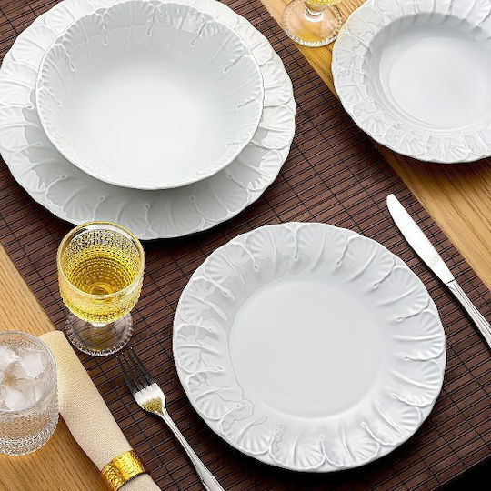 Cryspo Trio Jasmine White Porcelain Dinnerware Set 29.000.40 20pcs