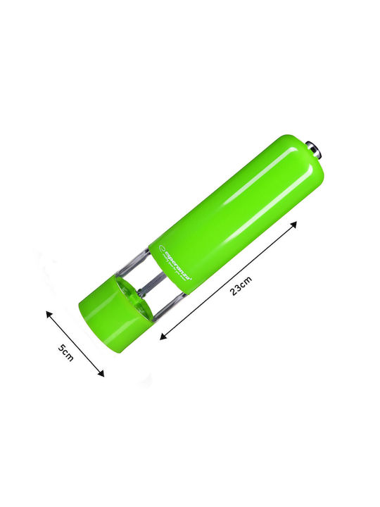 Esperanza Malabara Electric Set Spice Mills made of Plastic in Green Color 23cm 1pcs