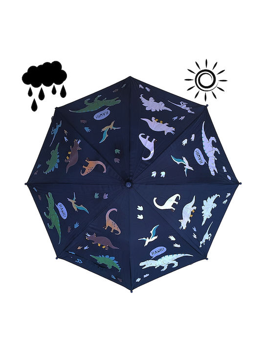 Gift-Me Kids Curved Handle Auto-Open Umbrella with Diameter 67cm Blue