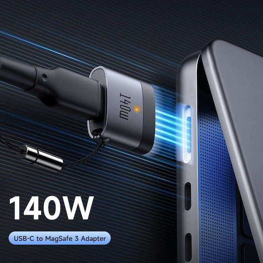 Mcdodo Otg Adapter Ot-6850 Type-C To Magsafe 3 140W Aluminum Alloy Led Indicator Macbook Air Pro Black