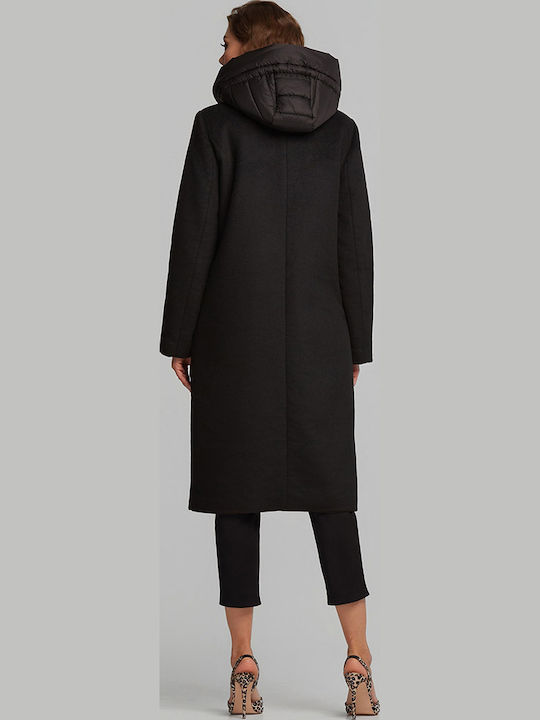 Femeie Black Palton cu Glugă