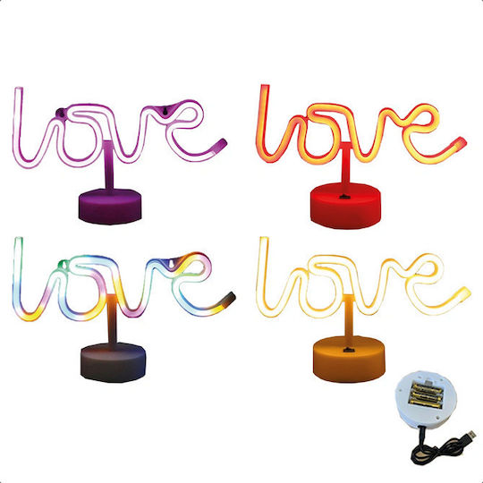 Δωρόσημο Neon Φωτιστικό Θερμό Λευκό Love
