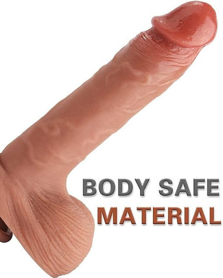 Smd Alpha Realistic Liquid Silicone Dildo 20.5cm Ρεαλιστικό Ομοιώμα Πέους Όρχεις Βεντούζα Caramel