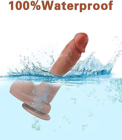 Smd Alpha Realistic Liquid Silicone Dildo 20.5cm Ρεαλιστικό Ομοιώμα Πέους Όρχεις Βεντούζα Caramel