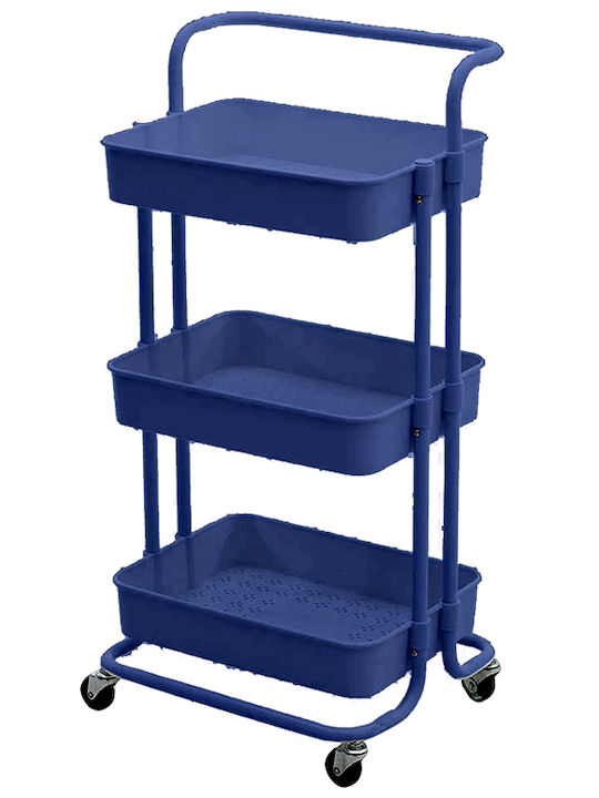 Bormann Plastic Kitchen Rack 3-Tier Blue 43x36x86cm
