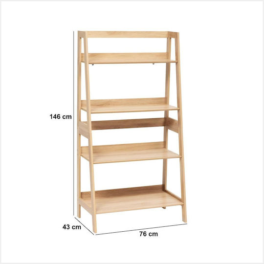 5Five Boden Badezimmerregal Hölzernes mit 4 Regalböden 76x43x76cm Braun