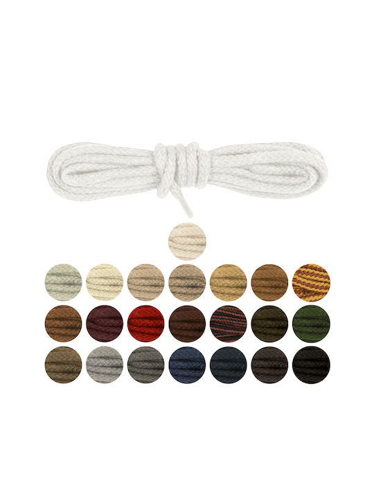 Bergal Round Cord Laces Black 100cm Χοντρα Στρογγυλα Κορδονια Χρωμα Μαύρα 100 Εκατοστα 100% Βαμβάκι Δεν Λύνονται