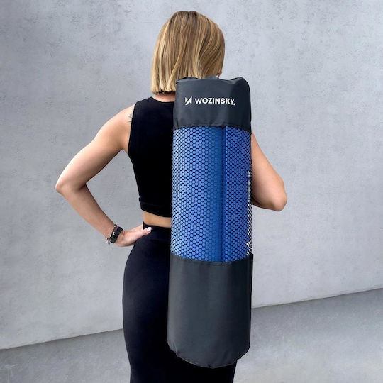 Wozinsky Pilates Exercise Mat Blue with Carry Strap 181x63x0.9cm