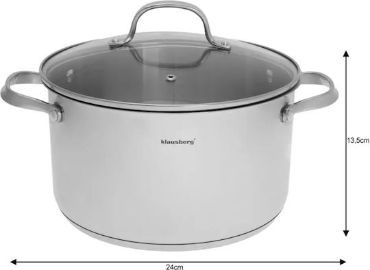 Klausberg Töpfe Set aus Rostfreiem Stahl Silver mit Antihaftbeschichtung 5 Stück