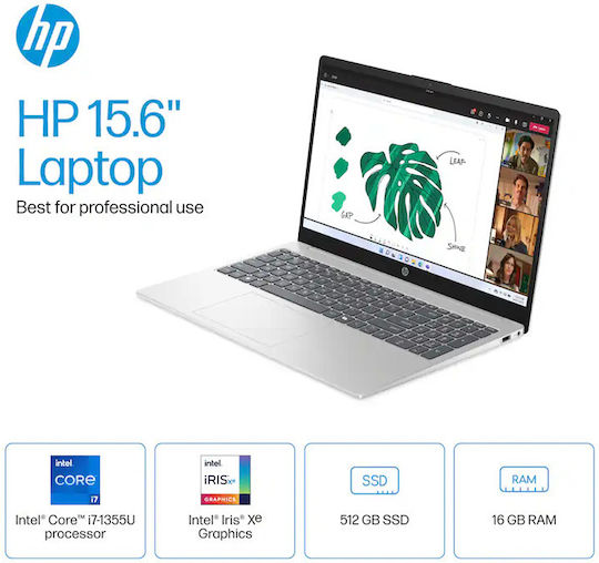 HP 15-fd0127dx 15.6" IPS Panel Full HD Тъчскрийн (i7-1355U/16GB/512GB SSD/Windows 11 Home) (Английски (САЩ) Клавиатура)
