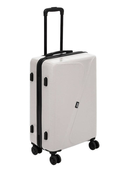 5Five Hard Cream Suitcases with 4 Wheels Set of 3 Pieces