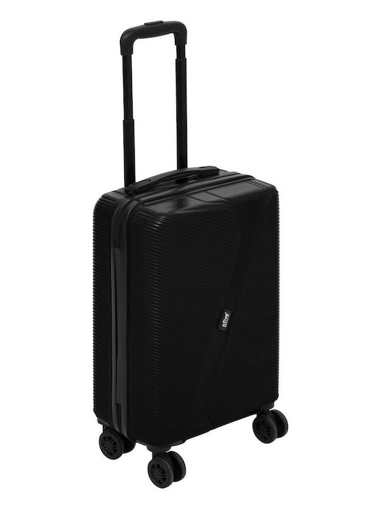 5Five Hard Travel Suitcases Black with 4 Wheels Set 3pcs