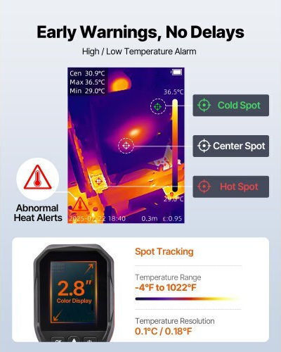Vevor Handheld Thermal Camera with Screen 2.8" 0°C FWIFIYHWRXY2ZWCTO002V9