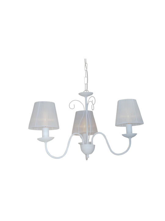 Home Lighting Dune Πολυέλαιος 3xE27 με Καπέλα Λευκός 77-3350