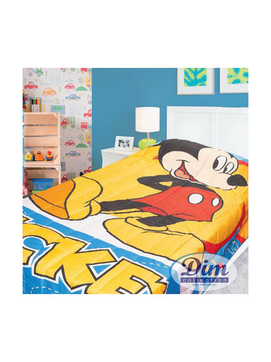 Dimcol Kinderdecken Einzeln Mickey Hellblau 160x250cm
