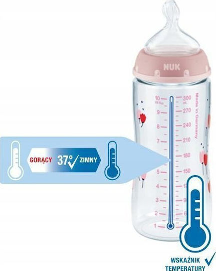 Nuk Plastic Baby Bottle Anti-Colic with Silicone Nipple for 0-6 months Pink 300ml