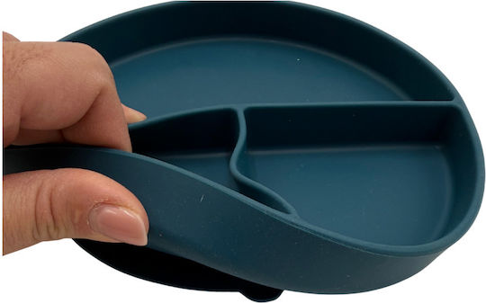 Excellent Houseware Παιδικό Πιάτο Φαγητού από Σιλικόνη Μπλε