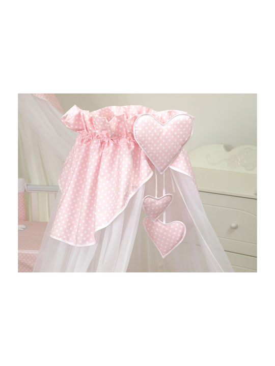 Amy Plasă de țânțari Pentru Patut Bear Heart Din tul 68909 cu suport Roz 160x160x600cm
